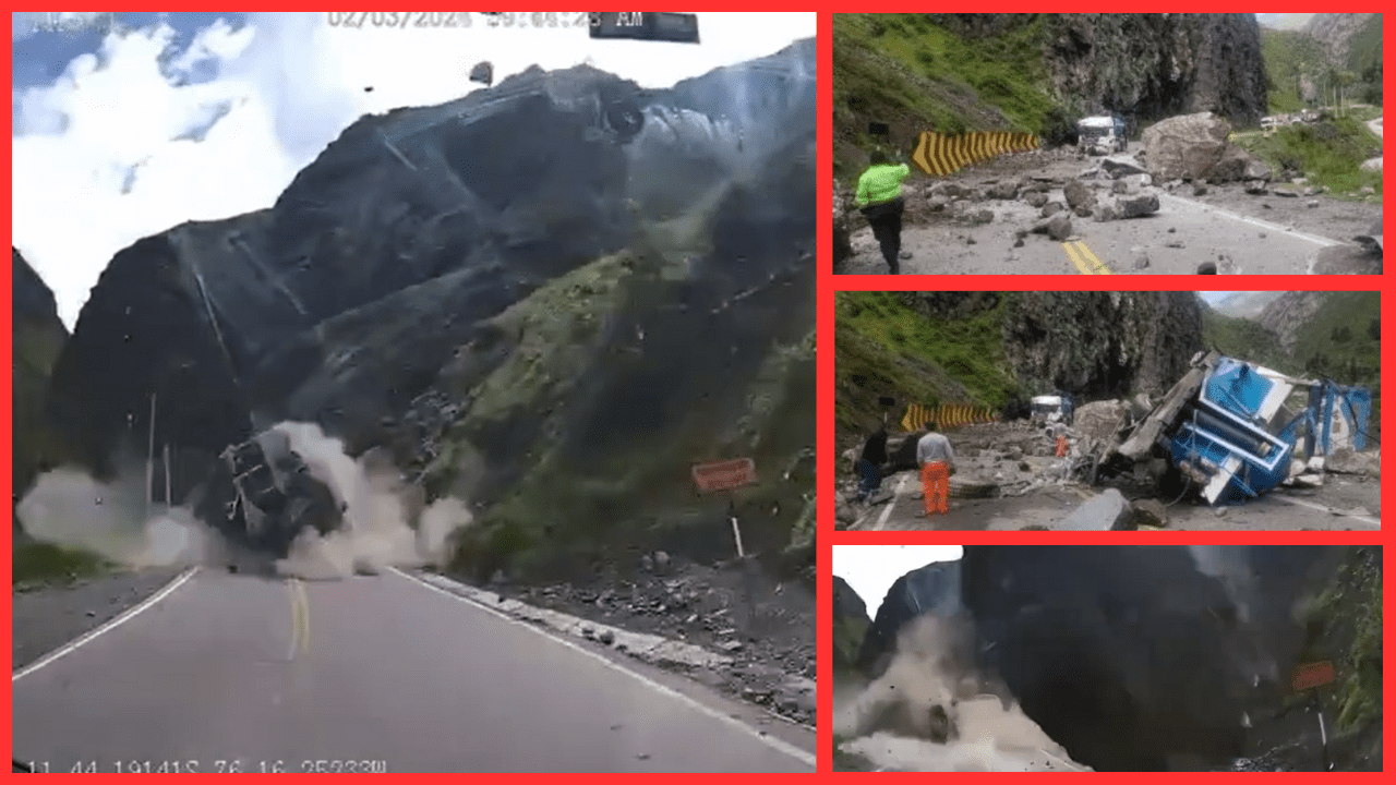 massive boulders Peru Viral Video