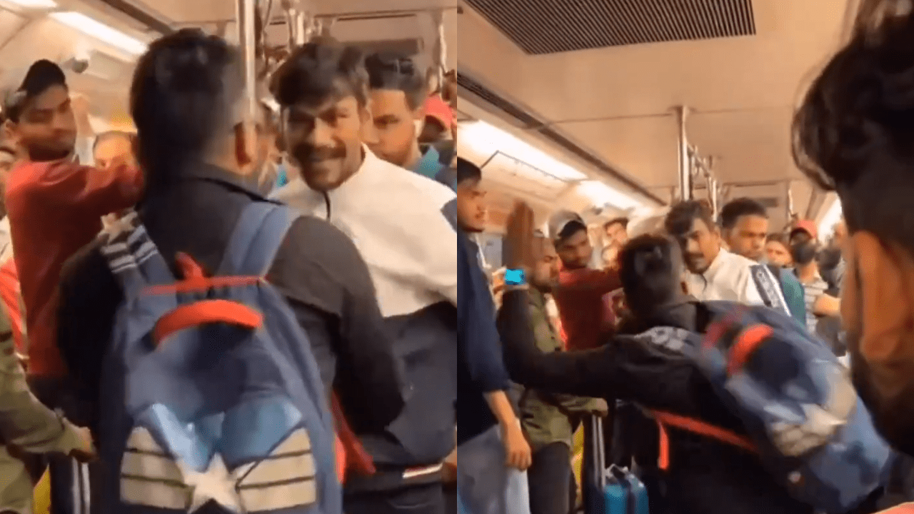Delhi Metro Fight Viral Video